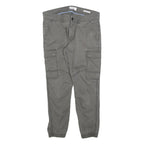 EDC Womens Cotton Blend Grey Slim Cargo Trousers W30 L26 Casual Pocket Detail