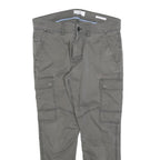 EDC Womens Cotton Blend Grey Slim Cargo Trousers W30 L26 Casual Pocket Detail