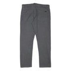 CALVIN KLEIN Mens Cotton Blend Grey Slim Straight Trousers W32 L28 Casual Zip