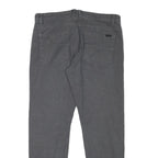 CALVIN KLEIN Mens Cotton Blend Grey Slim Straight Trousers W32 L28 Casual Zip