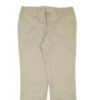 DICKIES Womens Cotton Blend Beige Regular Fit Straight Leg Trousers W34 L31
