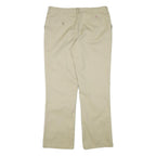 DICKIES Womens Cotton Blend Beige Regular Fit Straight Leg Trousers W34 L31