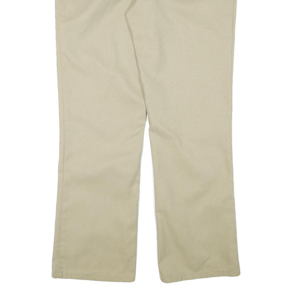 DICKIES Womens Cotton Blend Beige Regular Fit Straight Leg Trousers W34 L31