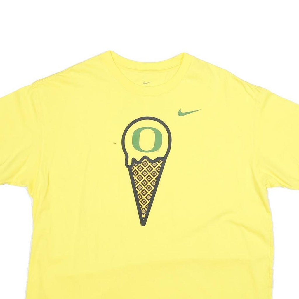 NIKE Mens Yellow Ice Cream Graphic T-Shirt XL Short Sleeve Crew Neck Cotton