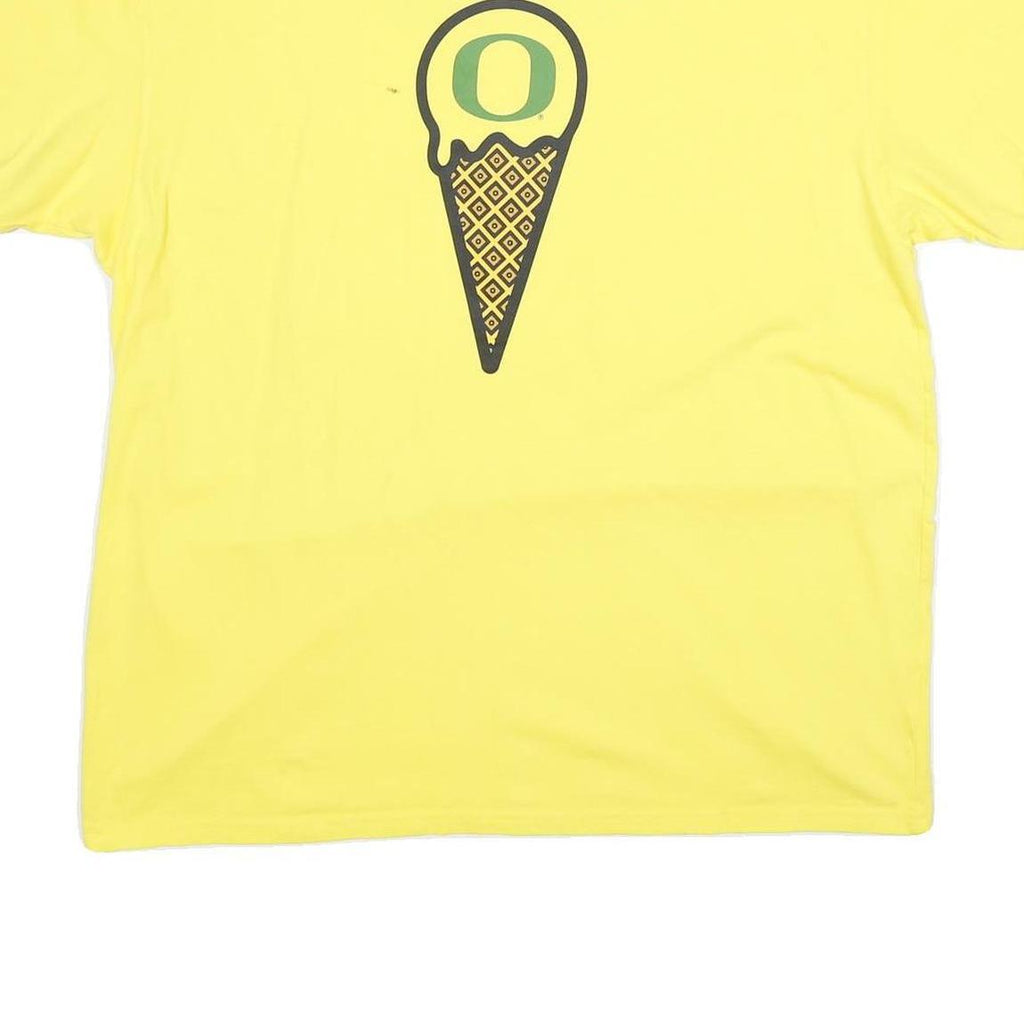 NIKE Mens Yellow Ice Cream Graphic T-Shirt XL Short Sleeve Crew Neck Cotton