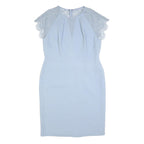JENNY PACKHAM Womens Light Blue Lace Sleeveless Sheath Polyester Dress UK 16
