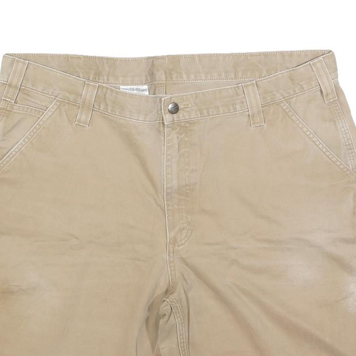 CARHARTT Mens Shorts Beige Casual Regular XL W40 Workwear Utility Cotton