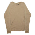 NO BOUNDARIES Mens Beige Plain Crew Neck Basic Knit Jumper XS Cotton Blend
