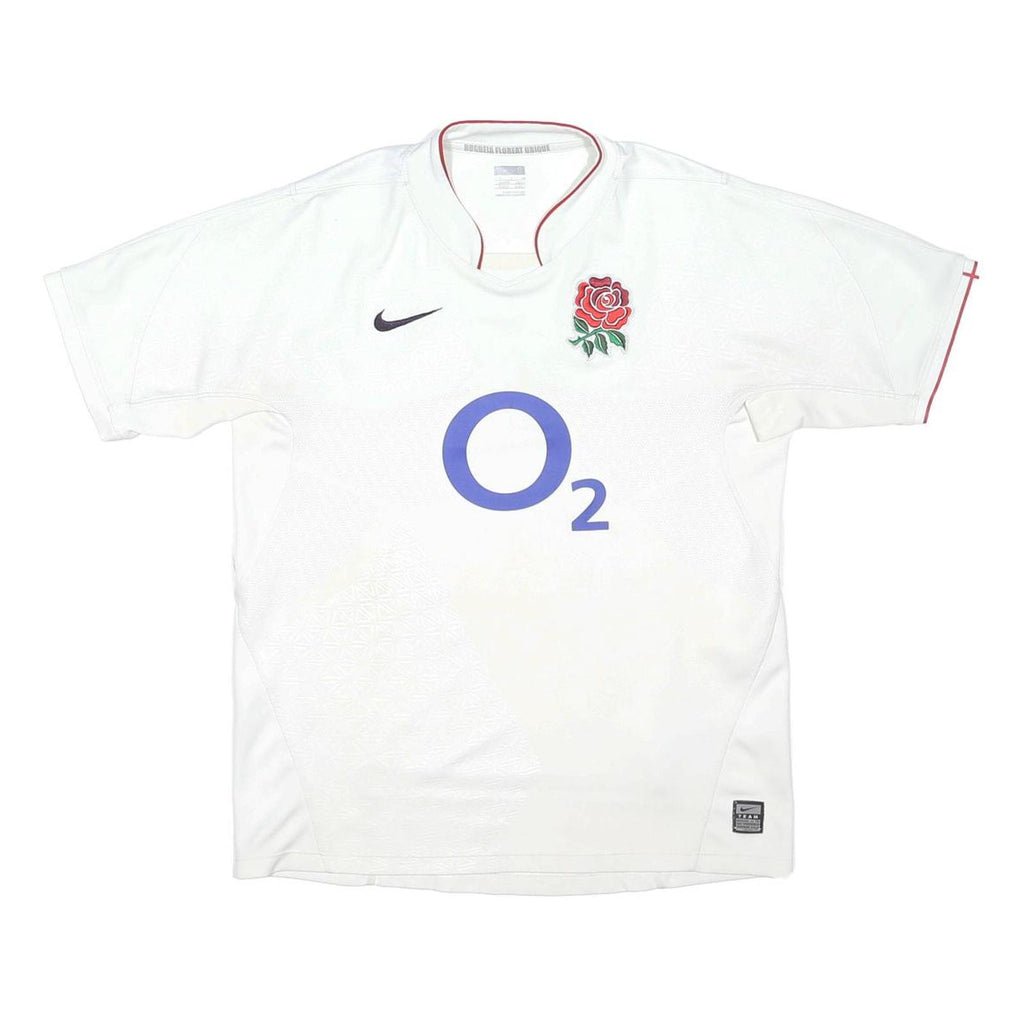 NIKE Mens White England Rugby Rose S Short Sleeve Round Neck Jersey