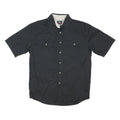WRANGLER Mens Black & White Short Sleeve Shirt M Cotton Blend Button Casual