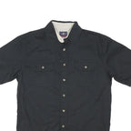 WRANGLER Mens Black & White Short Sleeve Shirt M Cotton Blend Button Casual