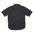 WRANGLER Mens Black & White Short Sleeve Shirt M Cotton Blend Button Casual