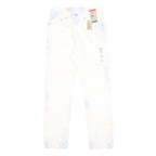 LEVI'S 501 Womens Jeans White Light Denim Regular Fit Straight Button W28 L30