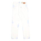 LEVI'S 501 Womens Jeans White Light Denim Regular Fit Straight Button W28 L30