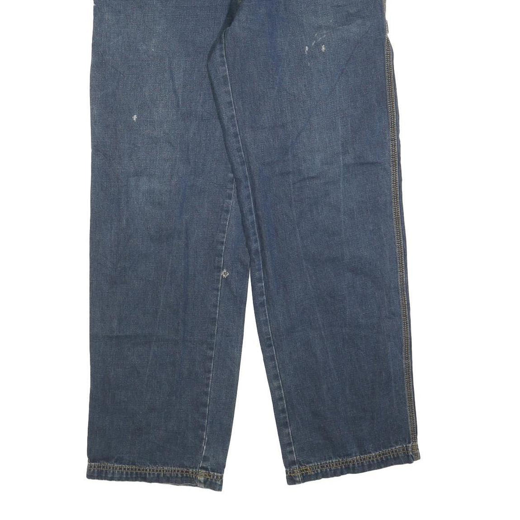 TIMBERLAND Mens Relaxed Blue Denim Jeans W32 L32 Zip Cotton Blend Workwear