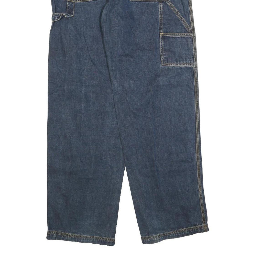 TIMBERLAND Mens Relaxed Blue Denim Jeans W32 L32 Zip Cotton Blend Workwear