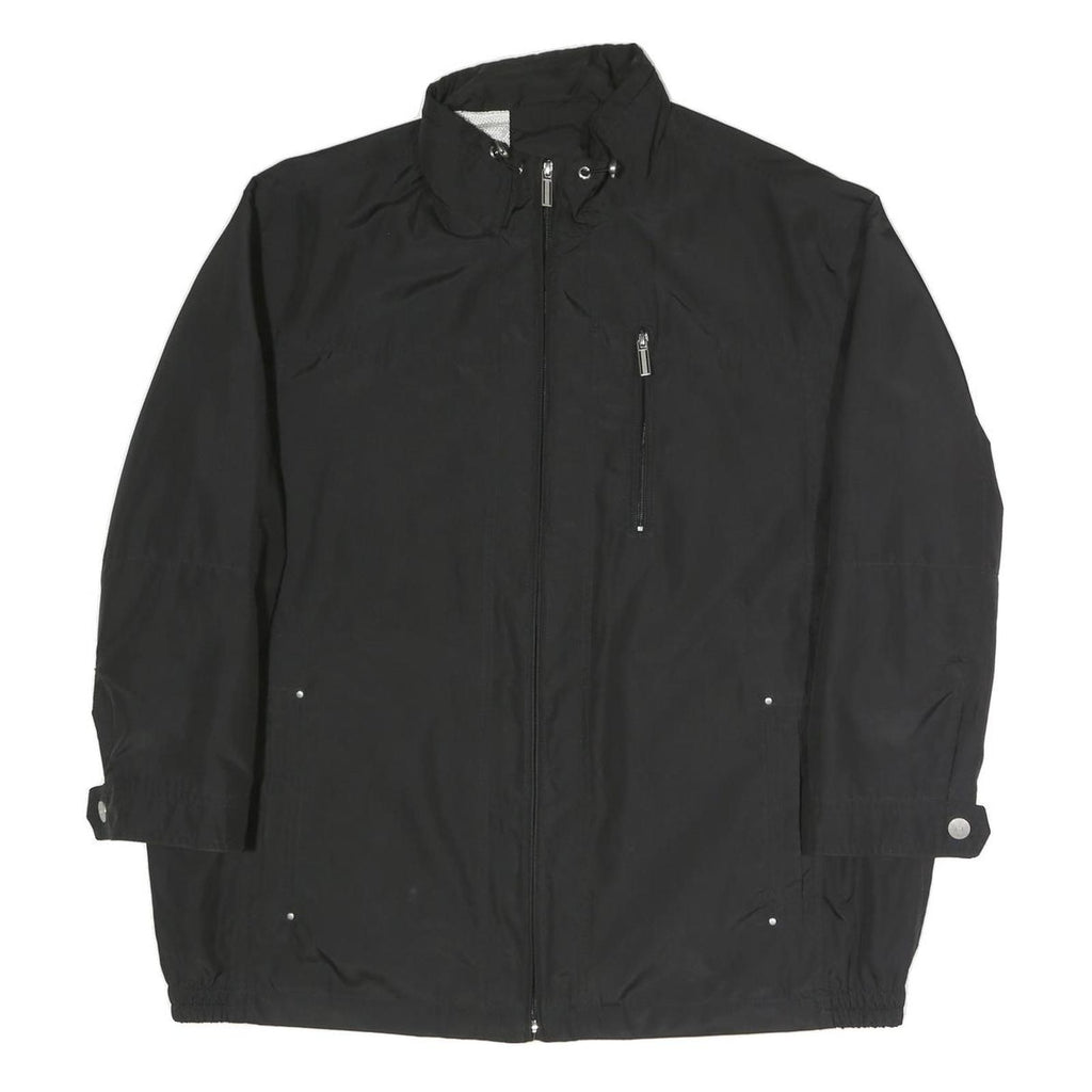 BUGATTI Mens Black Classic Jacket XL Polyester Blend Zip Plain Lightweight