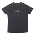 EMPORIO ARMANI Mens Black Cotton Blend T-Shirt L Short Sleeve Crew Neck Logo