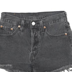 LEVI'S Womens Black Denim Cut-Off Raw Hem XXS W24 Distressed Shorts