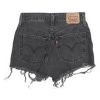 LEVI'S Womens Black Denim Cut-Off Raw Hem XXS W24 Distressed Shorts