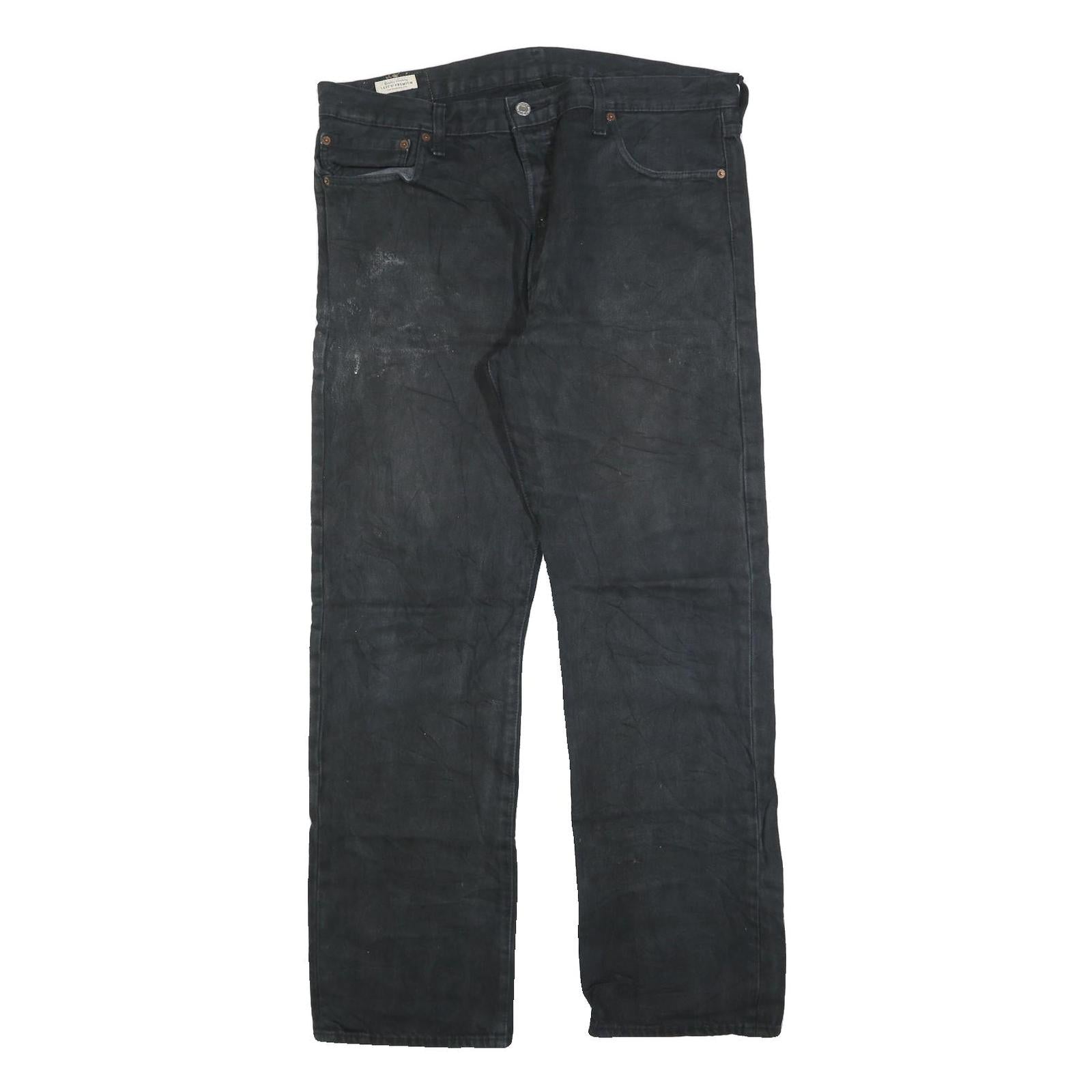 LEVI'S 501 Big E Mens Regular Jeans Black Denim W36 L32 Classic Button Fly