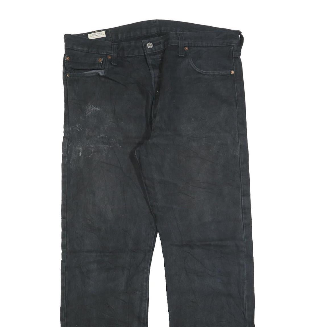 LEVI'S 501 Big E Mens Regular Jeans Black Denim W36 L32 Classic Button Fly