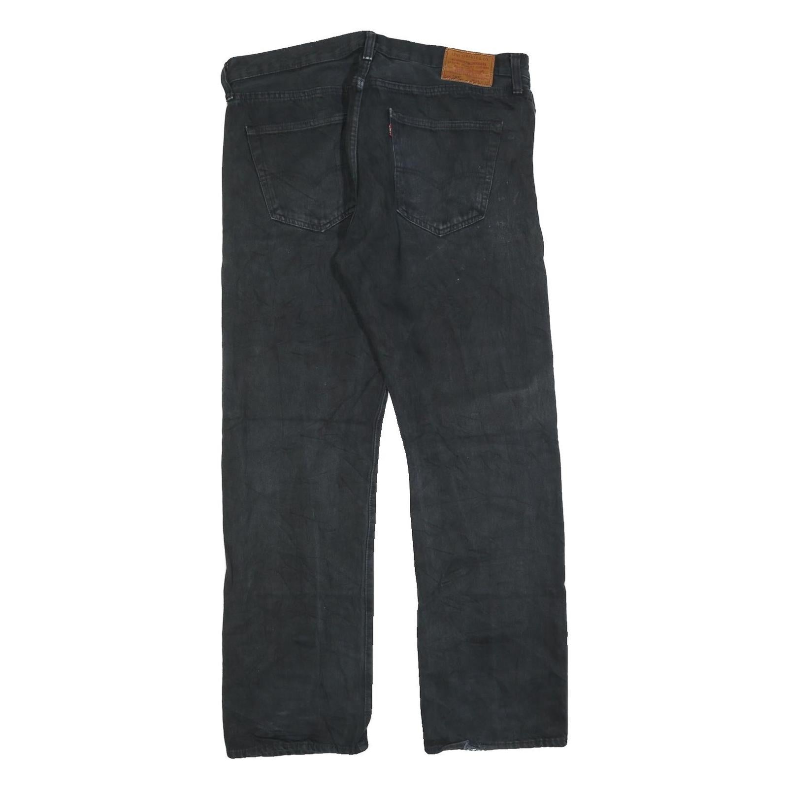 LEVI'S 501 Big E Mens Regular Jeans Black Denim W36 L32 Classic Button Fly