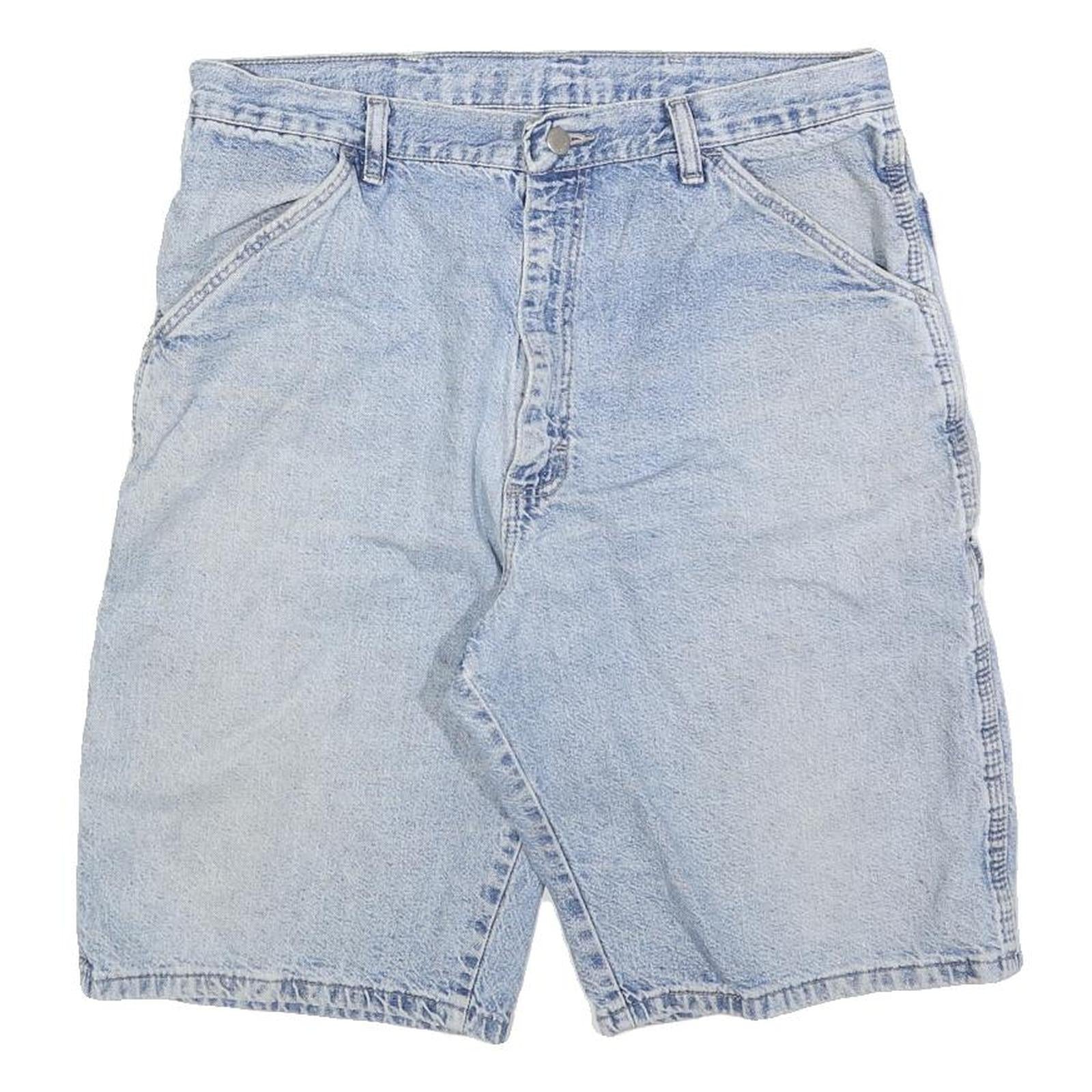WRANGLER Mens Shorts Blue Denim Casual L W34 Workwear Cotton Blend