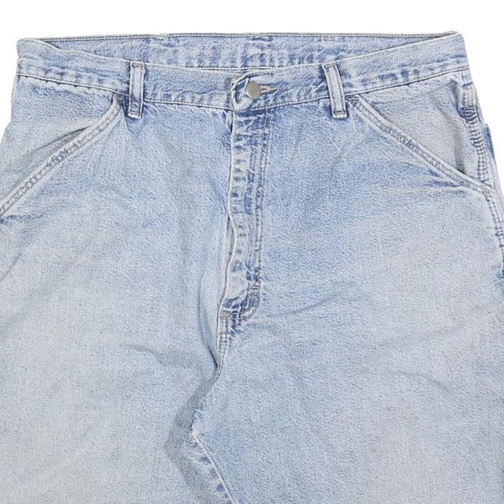 WRANGLER Mens Shorts Blue Denim Casual L W34 Workwear Cotton Blend