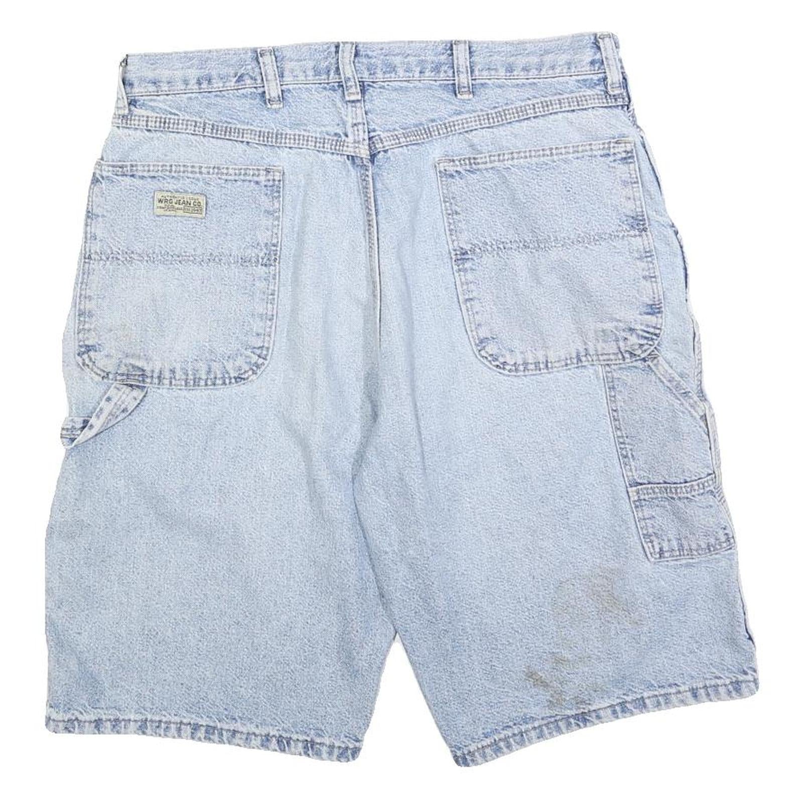 WRANGLER Mens Shorts Blue Denim Casual L W34 Workwear Cotton Blend