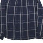 TOM TAILOR Womens Blue Check Shirt S Cotton Blend Button Down Long Sleeve