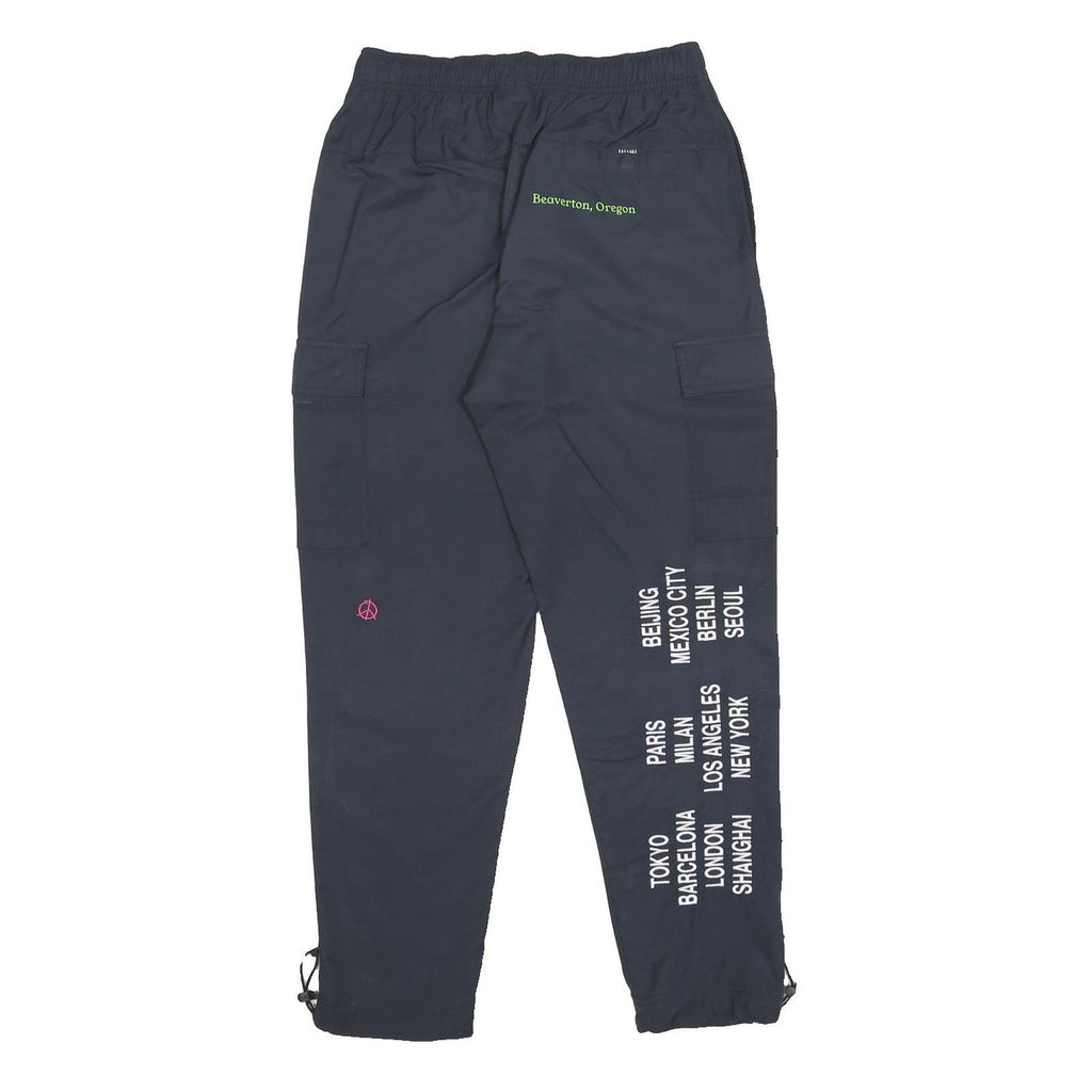 NIKE World Tour Mens Joggers Black S W27 L28 Cotton Comfort Regular Fit Cargo