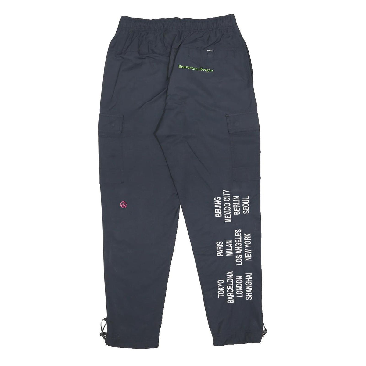 NIKE World Tour Mens Joggers Black S W27 L28 Cotton Comfort Regular Fit Cargo