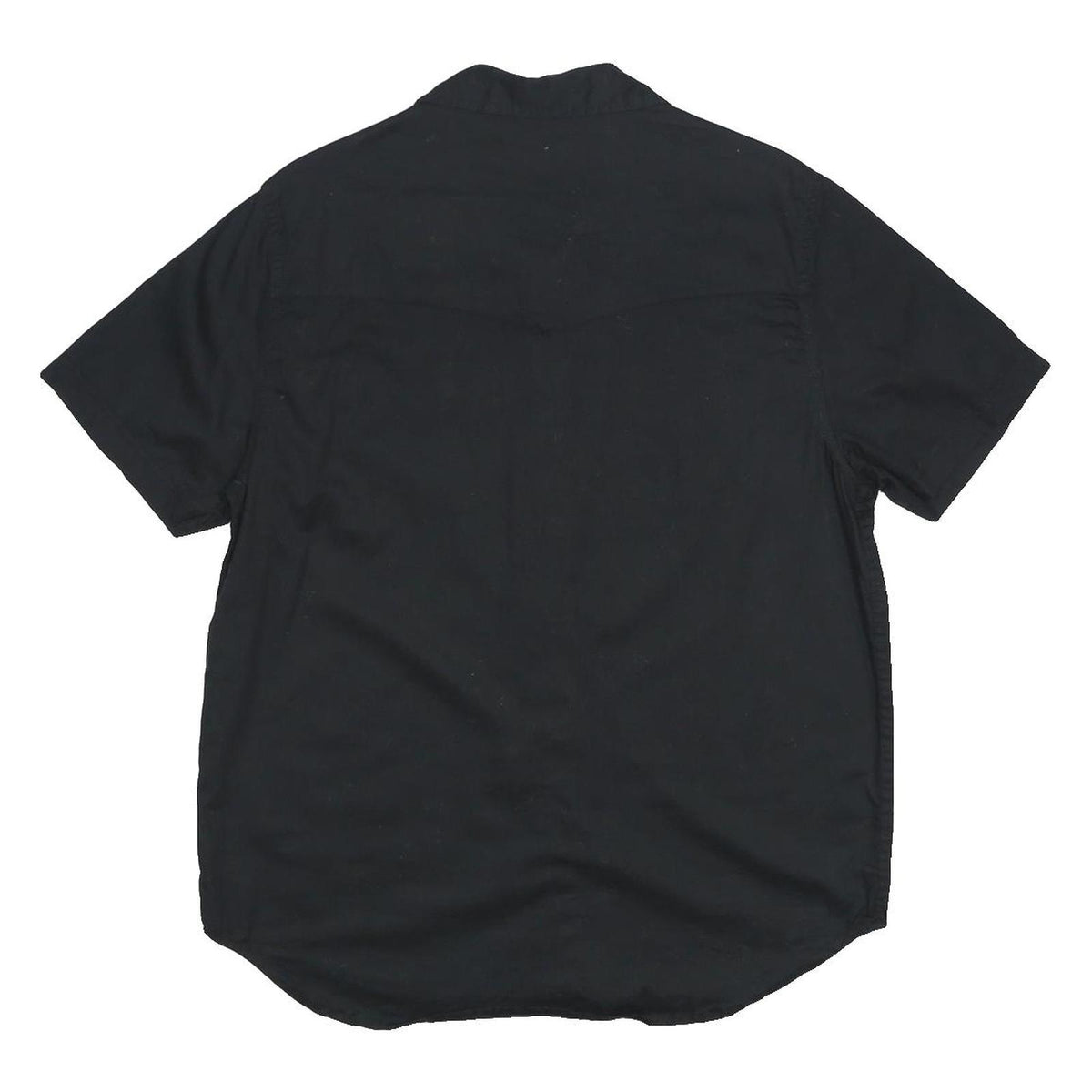 TRUE RELIGION Mens Black Cotton Shirt M Short Sleeve Button Front Casual