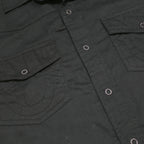 TRUE RELIGION Mens Black Cotton Shirt M Short Sleeve Button Front Casual