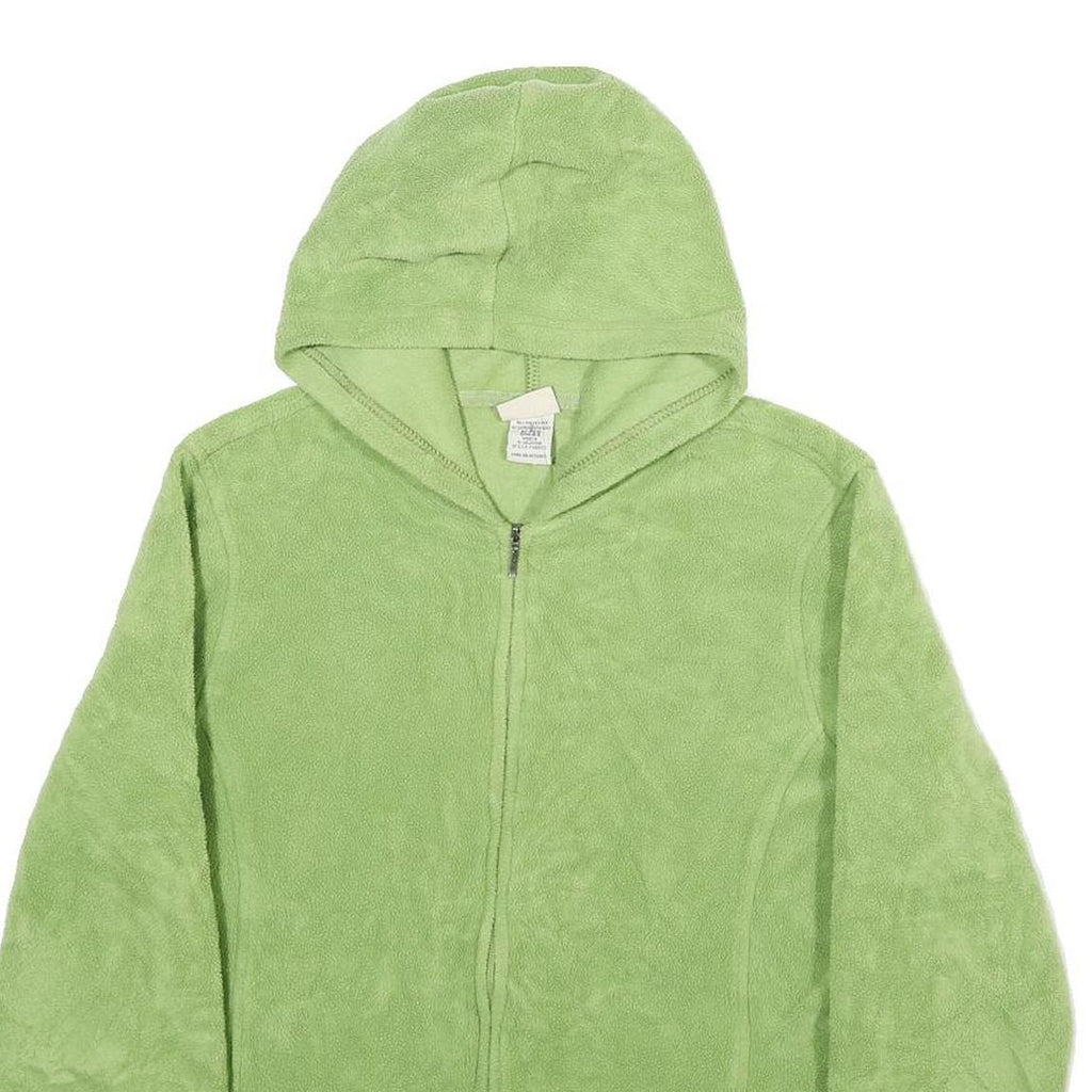 LL BEAN Womens Green Hoodie M Lightweight Full Zip Soft Fleece