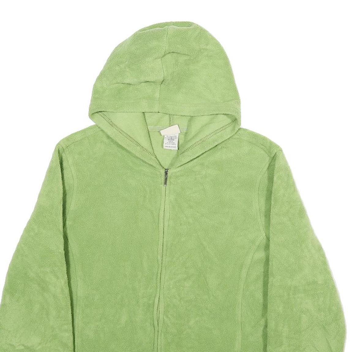 LL BEAN Womens Green Hoodie M Lightweight Full Zip Soft Fleece