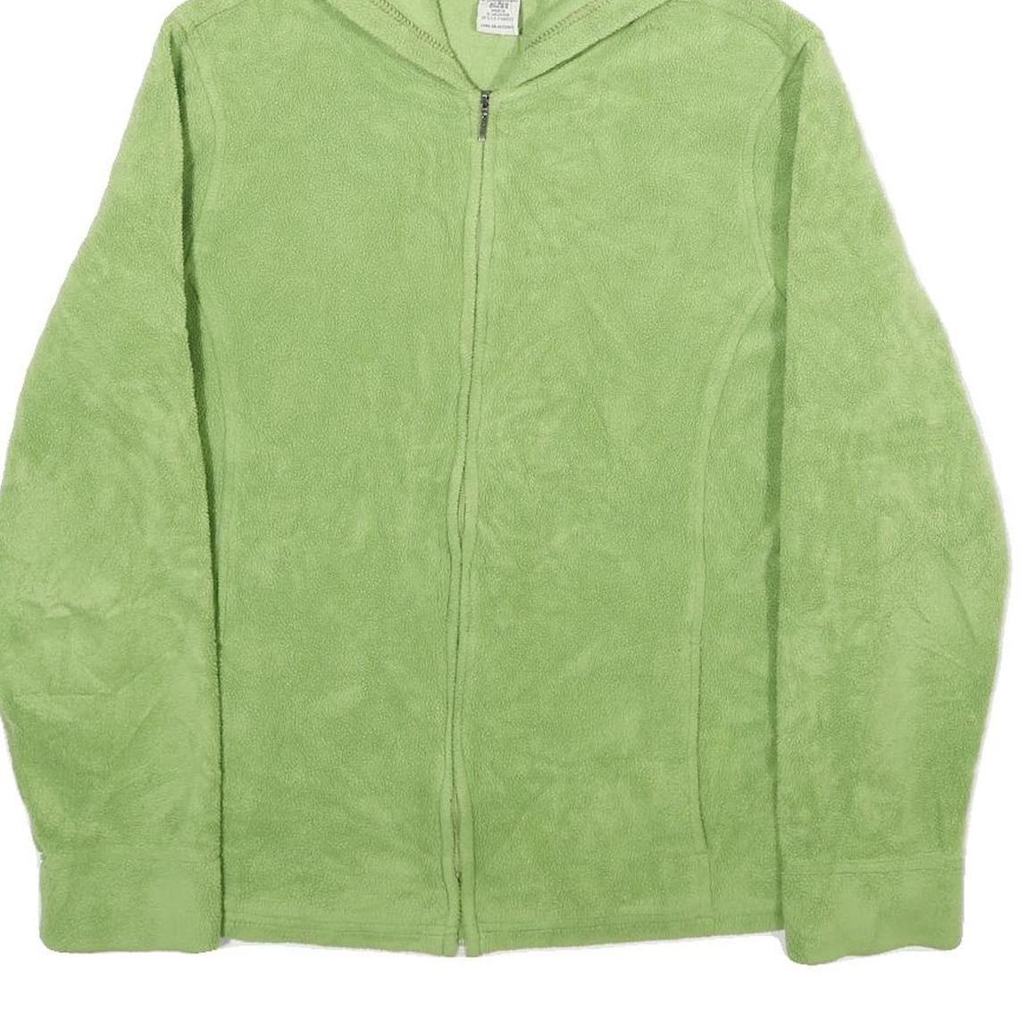 LL BEAN Womens Green Hoodie M Lightweight Full Zip Soft Fleece