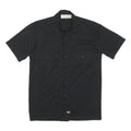 MAD T PARTY Mens Black Cotton Blend Shirt M Button-Up Short Sleeve Workwear
