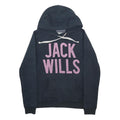 JACK WILLS Womens Navy Blue Hoodie UK 8 Cotton Blend Casual Pullover Sweatshirt