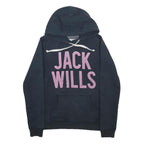 JACK WILLS Womens Navy Blue Hoodie UK 8 Cotton Blend Casual Pullover Sweatshirt