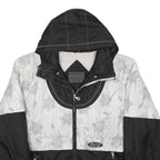 SORRY Mens Black & White Patterned Zip Jacket L Polyester Casual Winter Wear