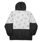 SORRY Mens Black & White Patterned Zip Jacket L Polyester Casual Winter Wear