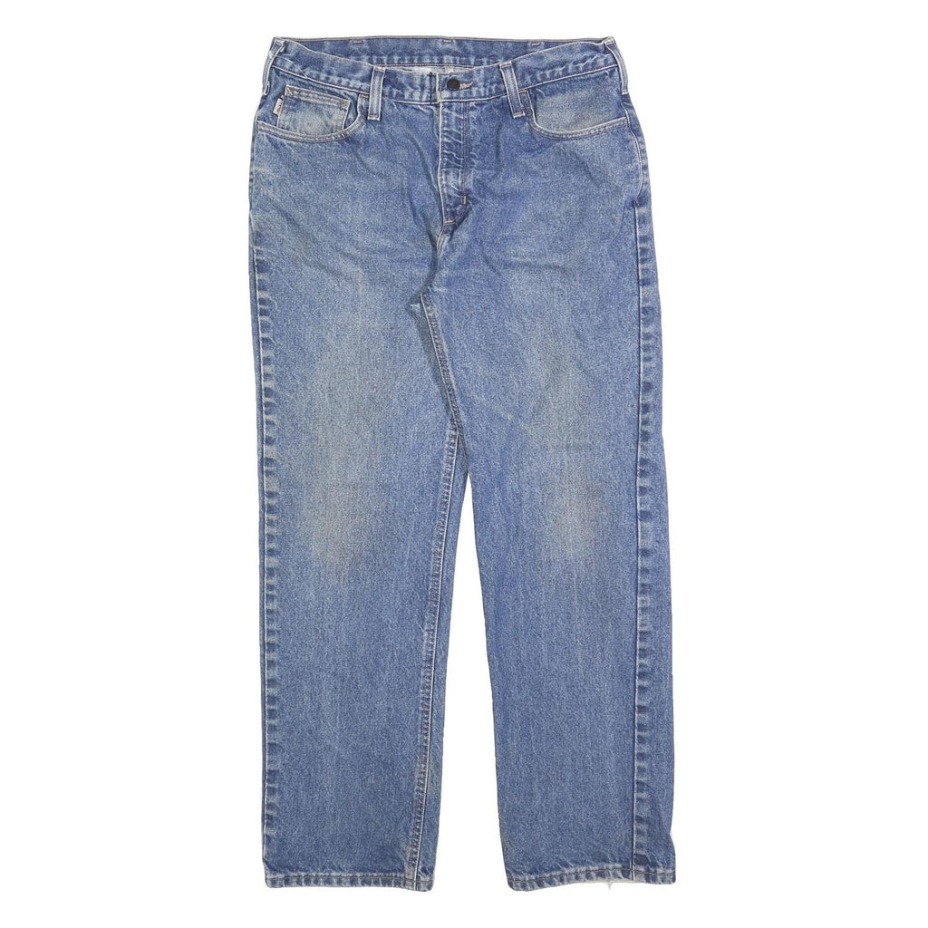 CARHARTT Mens Regular Blue Denim Jeans W36 L32 Zip Closure Classic Fit