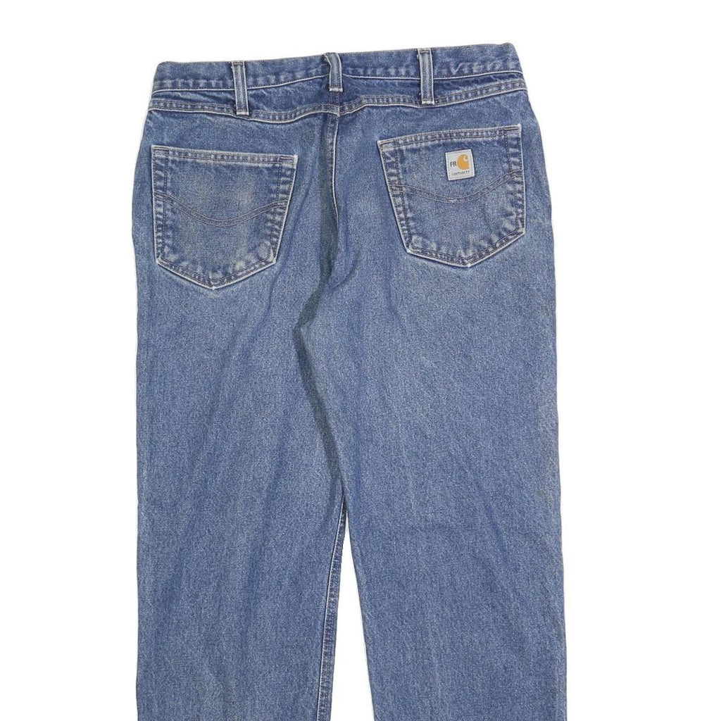 CARHARTT Mens Regular Blue Denim Jeans W36 L32 Zip Closure Classic Fit