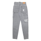 KARL KANI Mens Slim Grey Denim Jeans W26 L33 Casual Stylish Cotton Zip