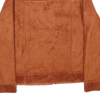 EIVISSA Womens Brown Faux Suede Zip Jacket L Casual Outerwear Soft Fabric