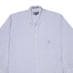 CHAPS RALPH LAUREN Mens Blue Plain Cotton Shirt 2XL Classic Fit Button-Up
