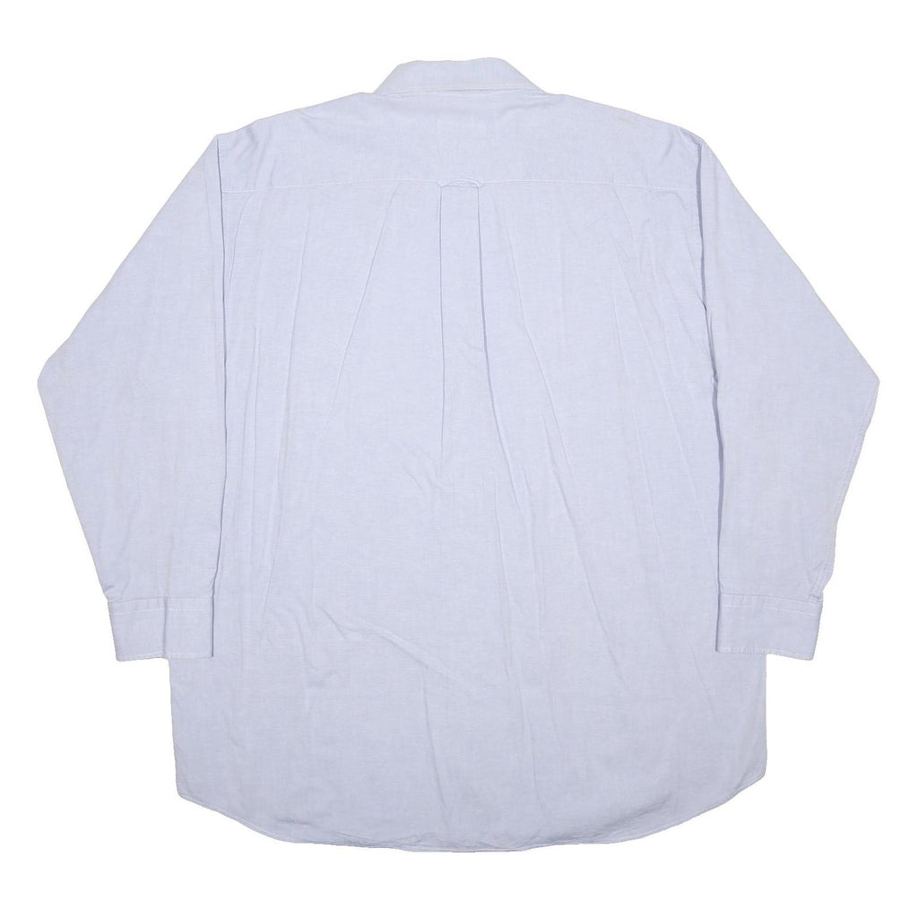CHAPS RALPH LAUREN Mens Blue Plain Cotton Shirt 2XL Classic Fit Button-Up