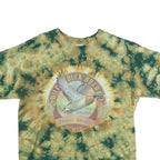 GILDAN Mens Green & Beige Tie Dye Graphic T-Shirt L Cotton Short Sleeve Crew